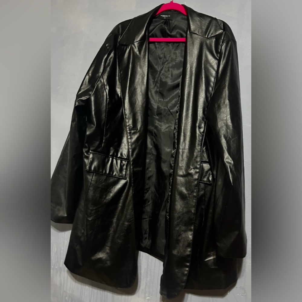 Faux Leather Blazer